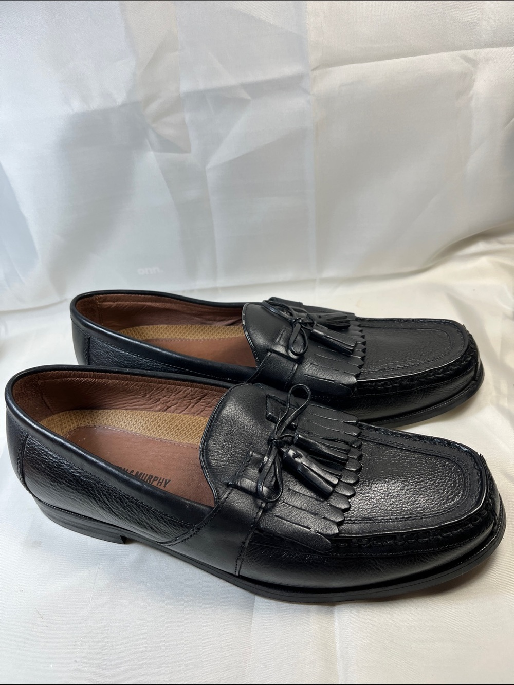 Men's Black Leather Tassel Kiltie Loafers
